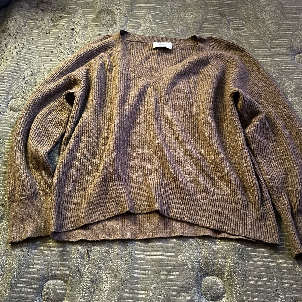 Brown V-Neck Sweater for Women